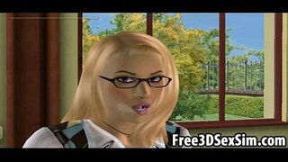 ���ხელი 3D სკოლის მოსწავლე licking არის, ნაშები, საშო,